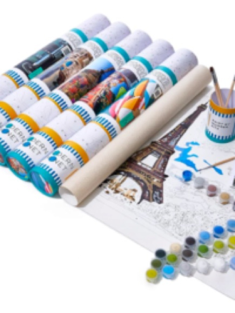 Modern one Adukt Paint-By-Number Kit with Eiffel Tower Design